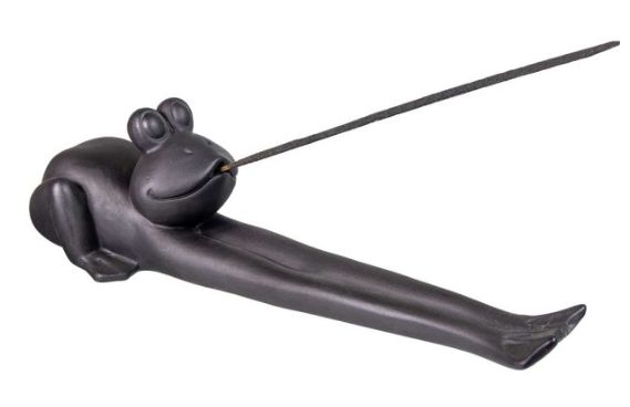 8.5" Ceramic Yoga Frog Incense Burner