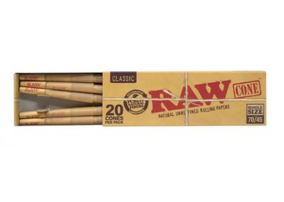 RAW Classic 70/45 Pre-Rolled Cones 20pk