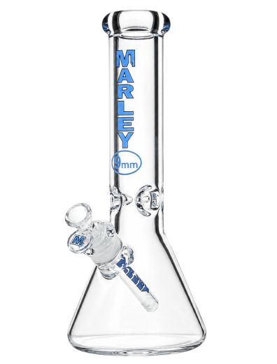 12" Marley 9mm Coloured Logo Beaker, Colour: Blue