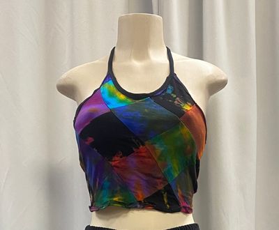 TH Tie Dye Patchwork Halter Top