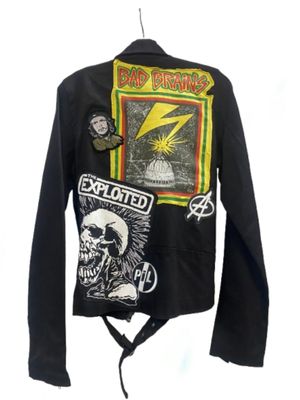Custom Black Biker Battle Jacket - Bad Brains