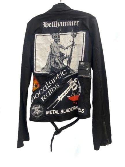 Custom Black Biker Battle Jacket - Hellhammer