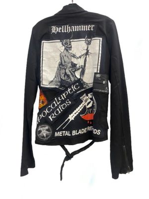 Custom Black Biker Battle Jacket - Hellhammer