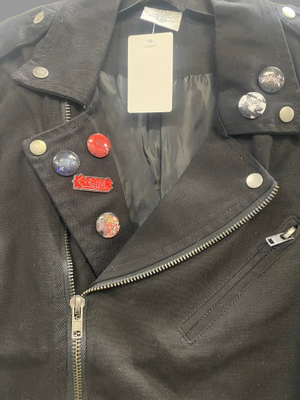 Custom Black Biker Battle Jacket - Hellhammer