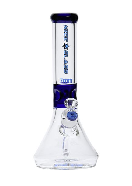 Nice Glass - 13" Flat Base Beaker, Colour: Blue