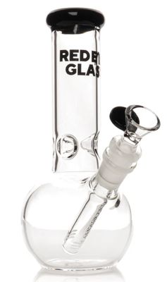 8" Red Eye Glass Bubble Base Bong