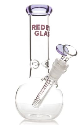 8" Red Eye Glass Bubble Base Bong