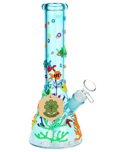 10" Coral Reefer - Glow In The Dark Beaker