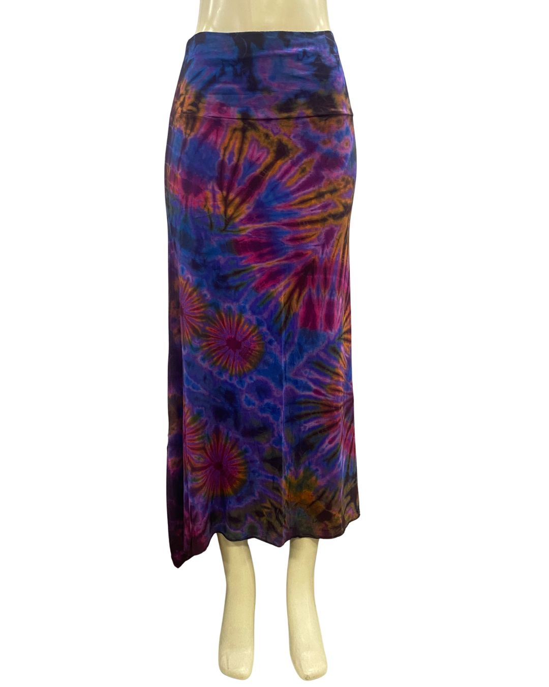 Long Tie-Dye Skirt, Colour: Purple/Blue