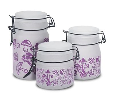 Glass Storage Jar w/ Pattern