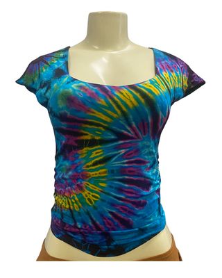 Cinched Side Tie Dye Crop T-Shirt