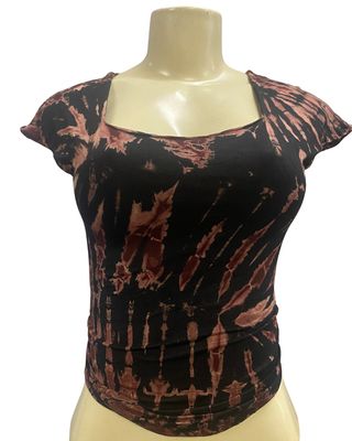 Cinched Side Tie Dye Crop T-Shirt