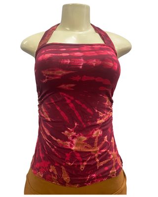Tie Dye Thick Halter Strip Crop Top