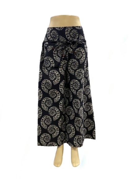 Wide Leg Harem Pant w/ Pocket, Style: Spiral Shell Print