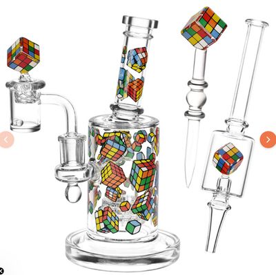 8" Pulsar Hits Series Glow Dab Rig Kit - Cubez