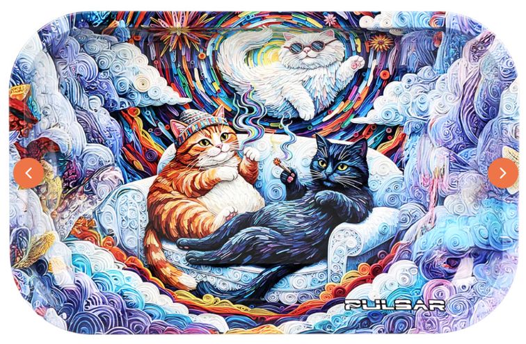 Couch Cats Rolling Tray 11" x 7"