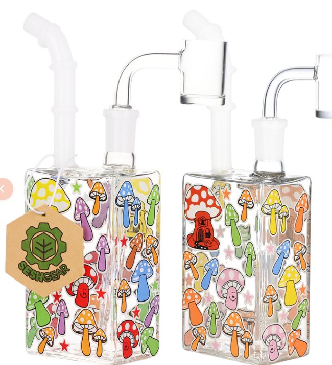 SeshGear - 7.5" Glow Mushroom Juicebox Dab Rig