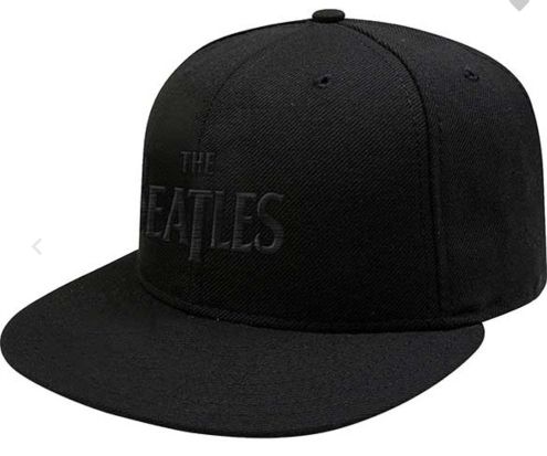 The Beatles Logo Snapback Cap, Style: Black Logo