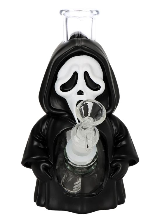 6.75" Scream Mask Glass &amp; Vinyl Water Pipe