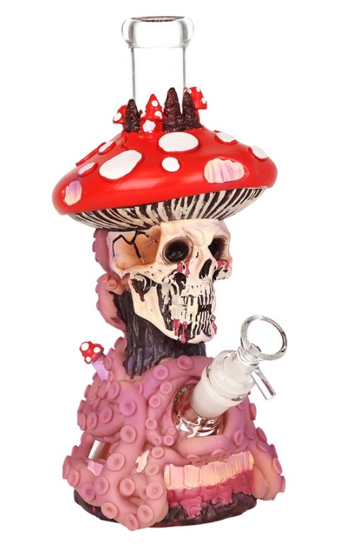 10.5" Skull Tentacle Glass &amp; Vinyl Water Pipe