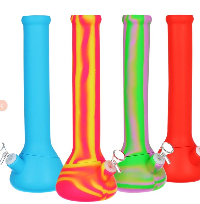 13.25" Multi-Coloured Silicone Beaker Bong