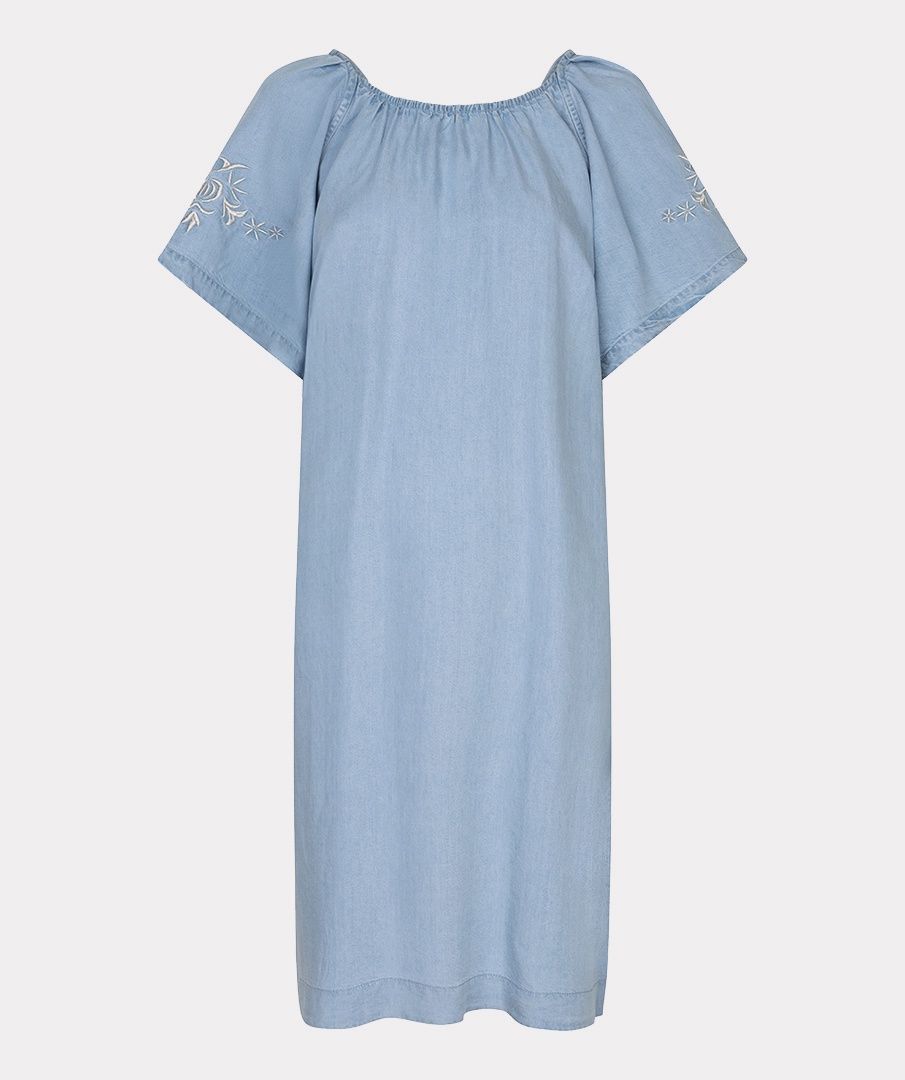 Esqualo jurk embroidery chambray V262-28247