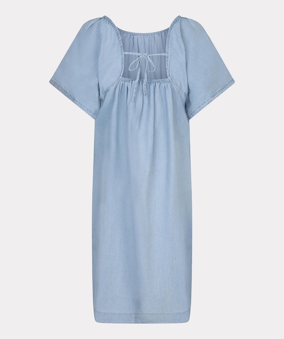 Esqualo jurk embroidery chambray V262-28247
