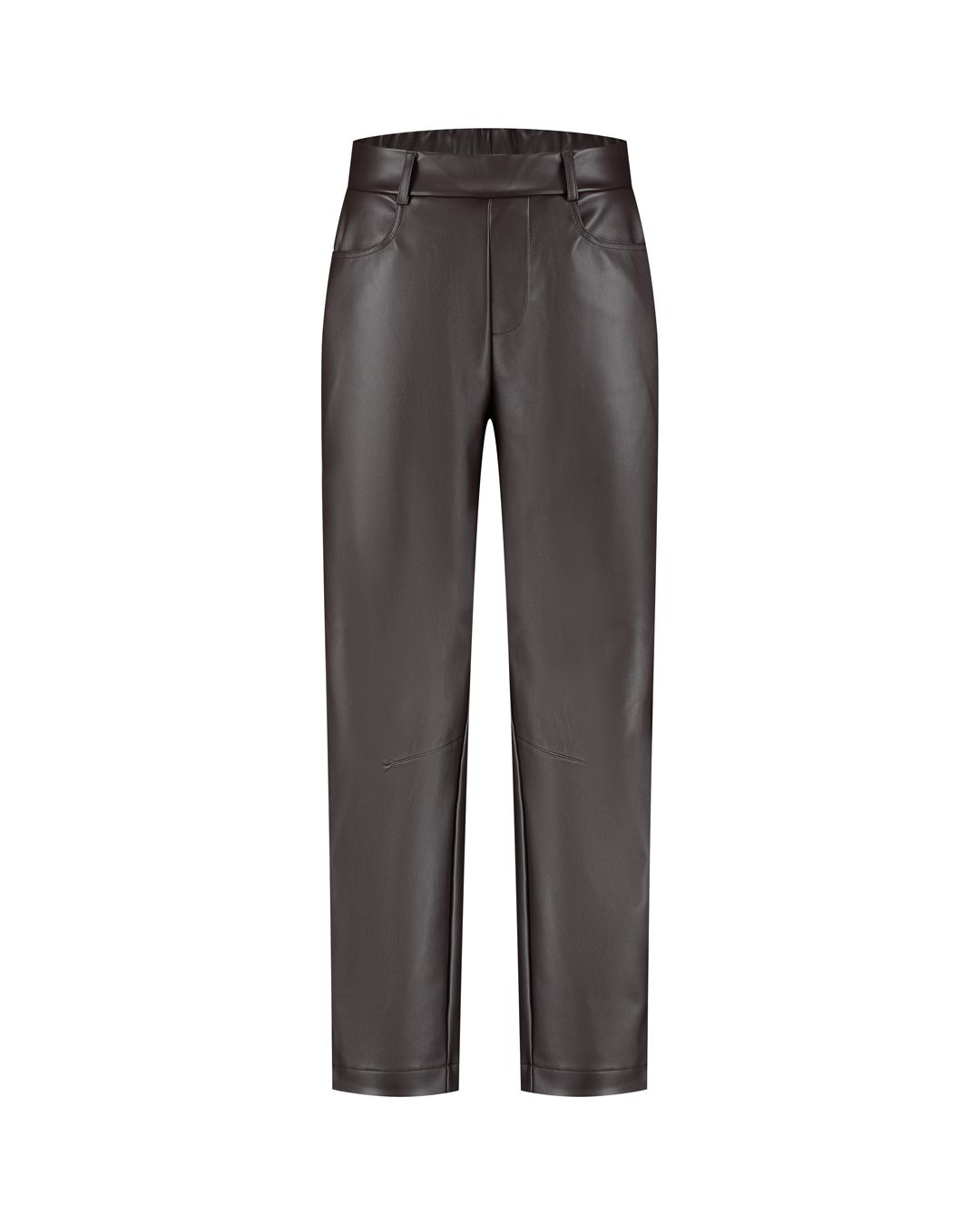 Lady Day Idina lederlook broek - Dark Brown/Truffle