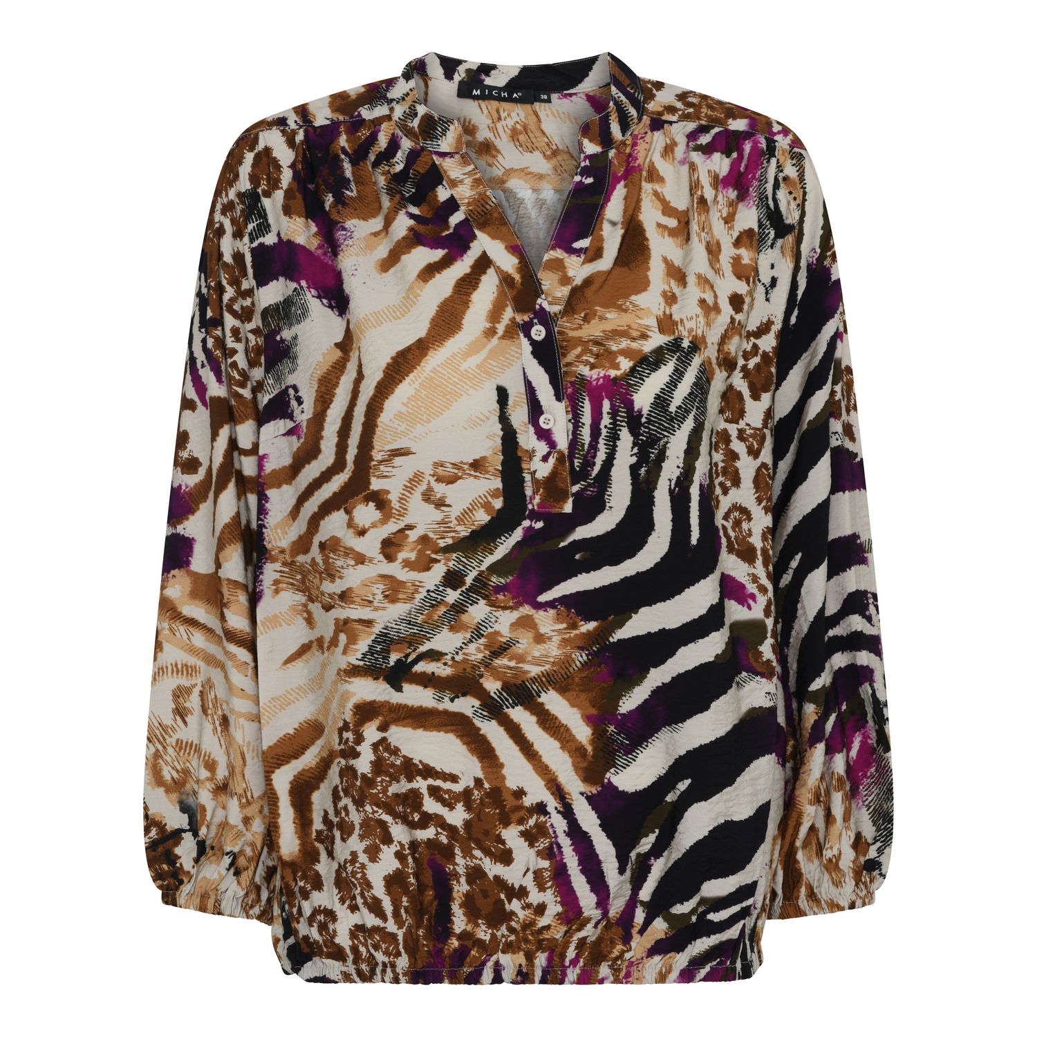 Micha Shirt met Bruine Print | 182156