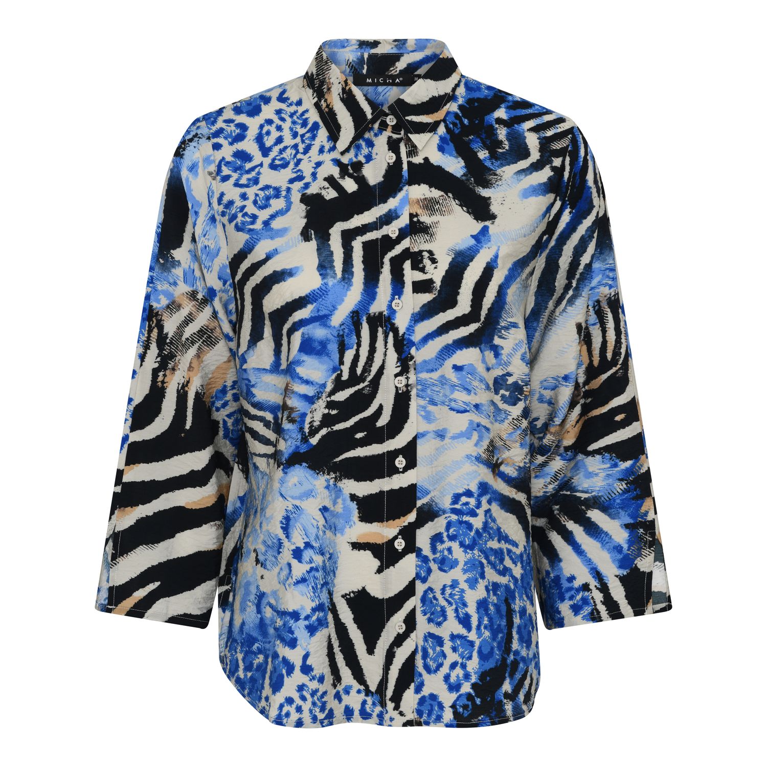Micha Shirt met Blauwe Print | 145214