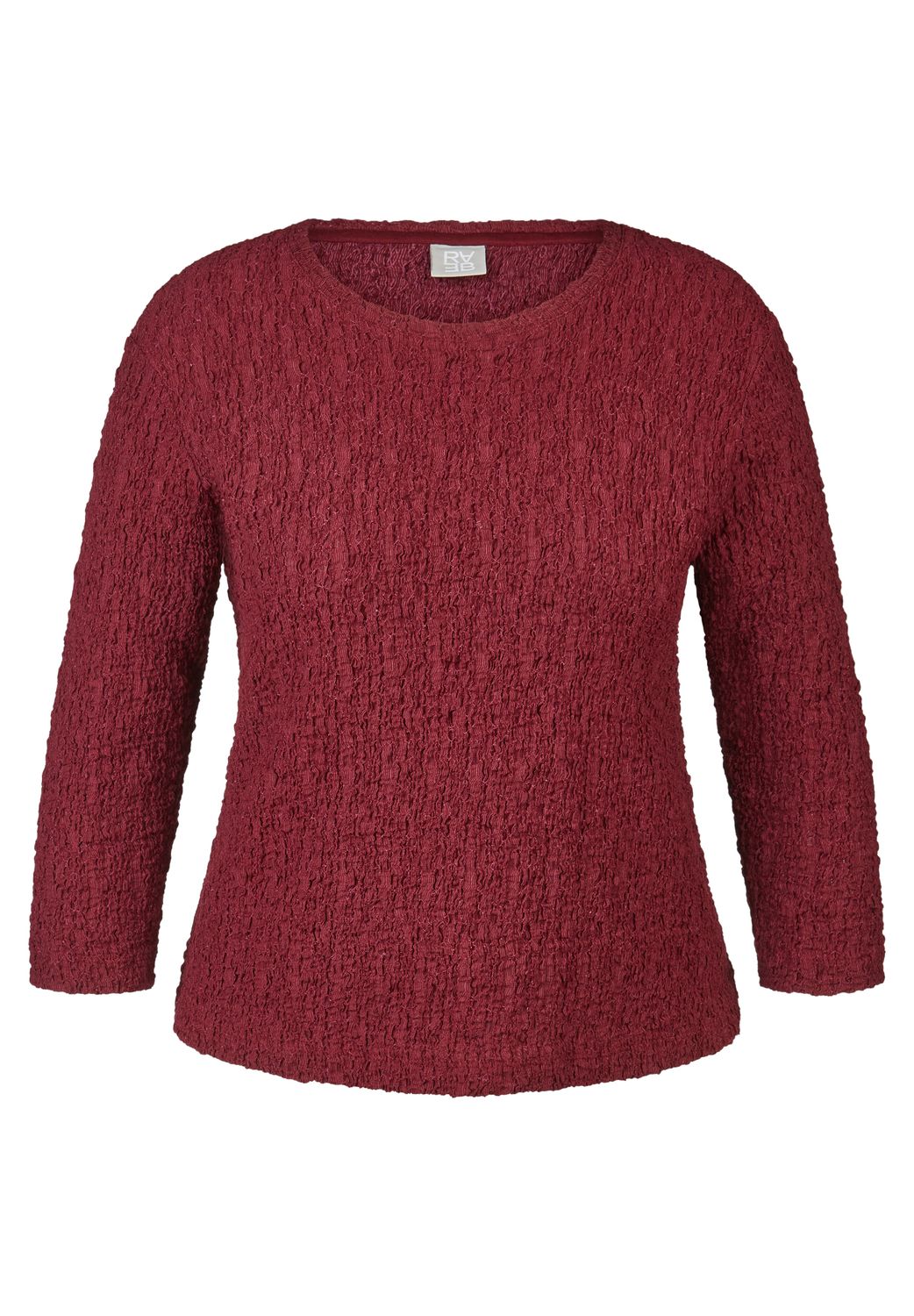 Rabe structuurshirt in merlot – 114302