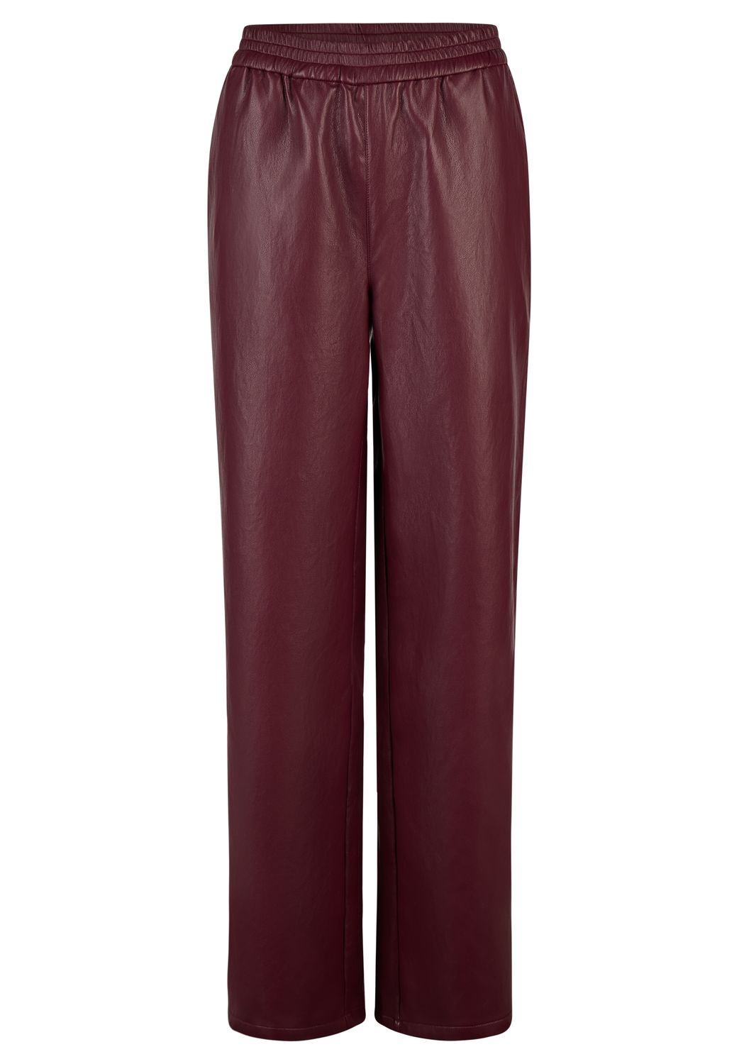 Rabe imitatie leren broek met wijde pijpen – Merlot – 114157