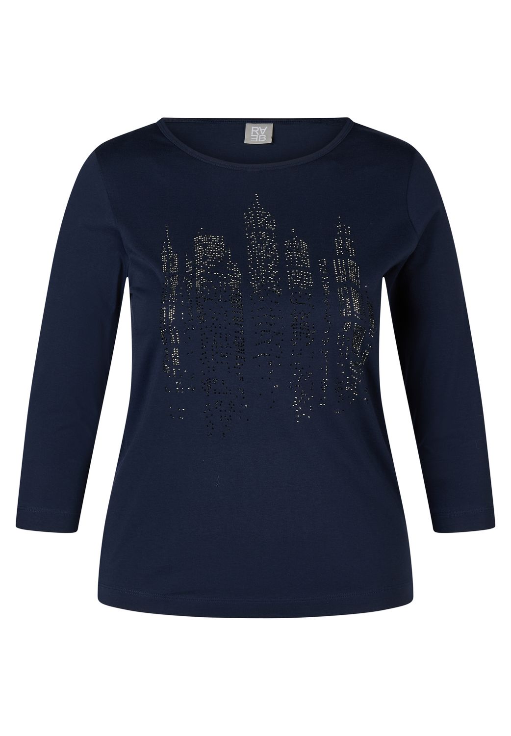 Rabe shirt met skyline strassprint – 113313
