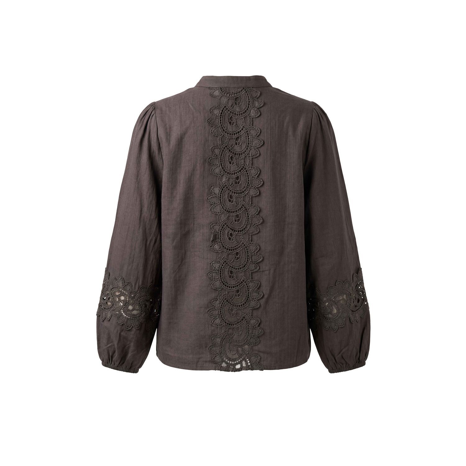 Poools Blouse White &amp; Coffee – Kantdetails – 633135