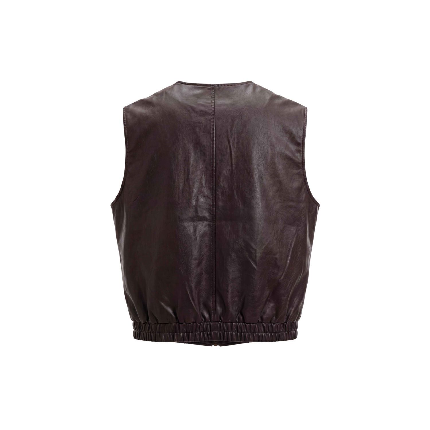 Poools Vegan Leather Gilet Coffee – 633191
