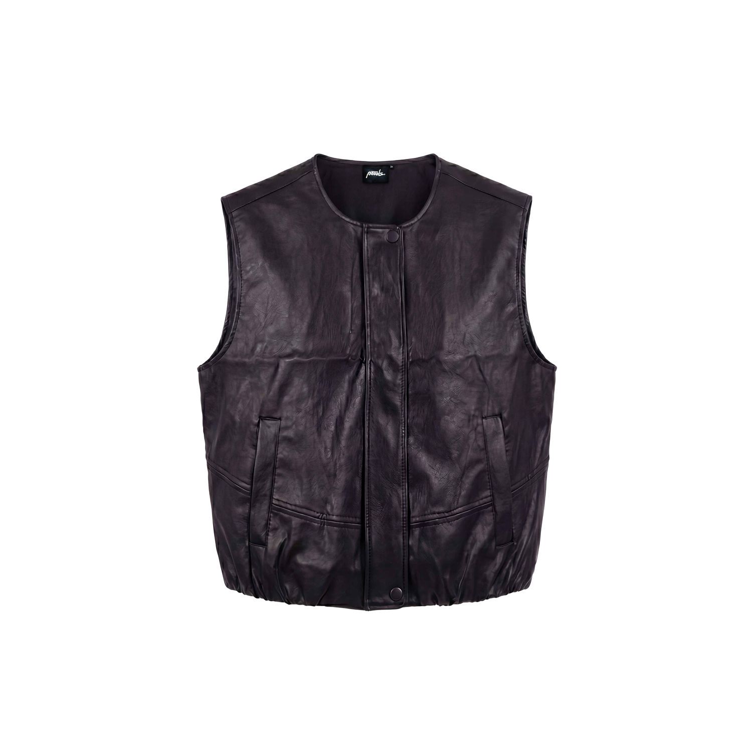 Poools Vegan Leather Gilet Coffee – 633191