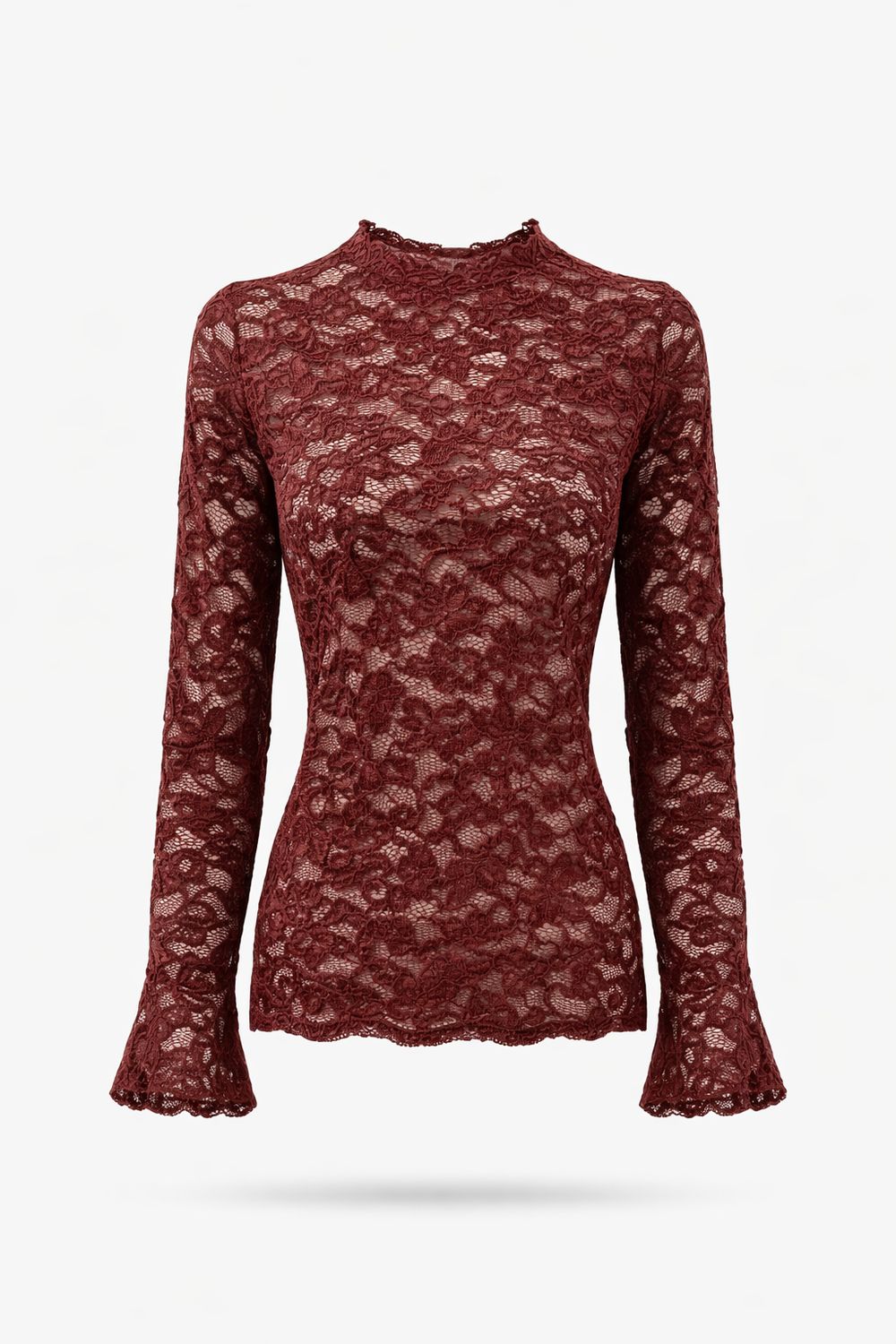 Tramontana Kanten Top Dames – Elegant Shirt met Flair Mouwen | C65-21-401