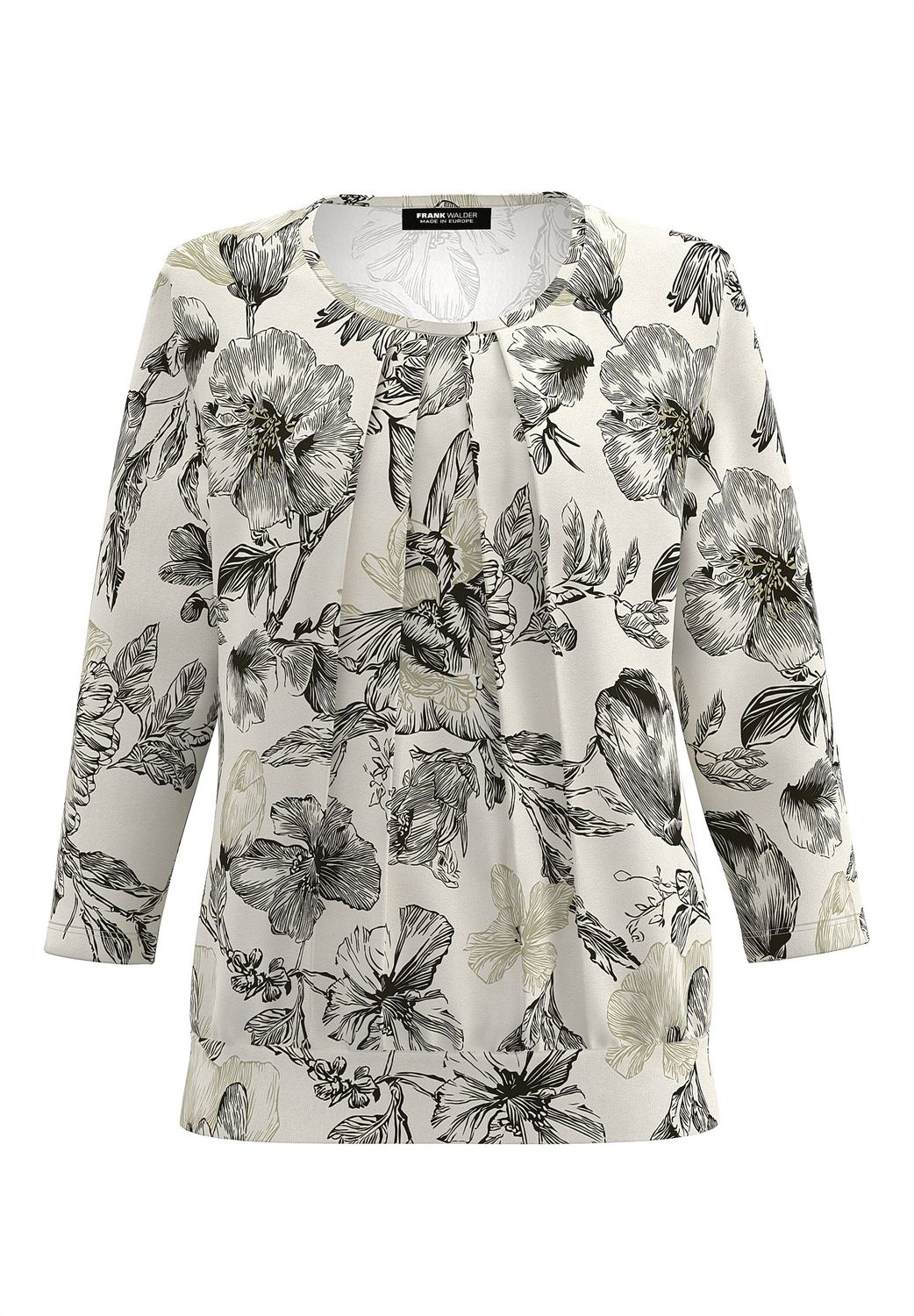 Frank Walder Blouse Offwhite met Bloemenprint 726423