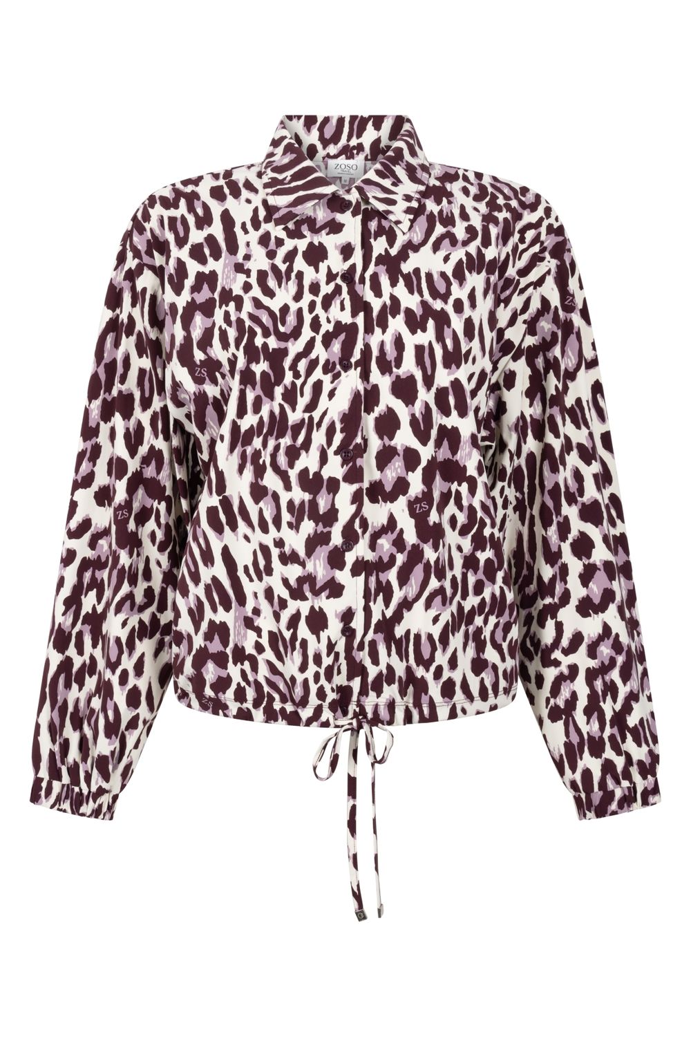 Zoso Daphne Blouse – Bordeaux/Offwhite Print