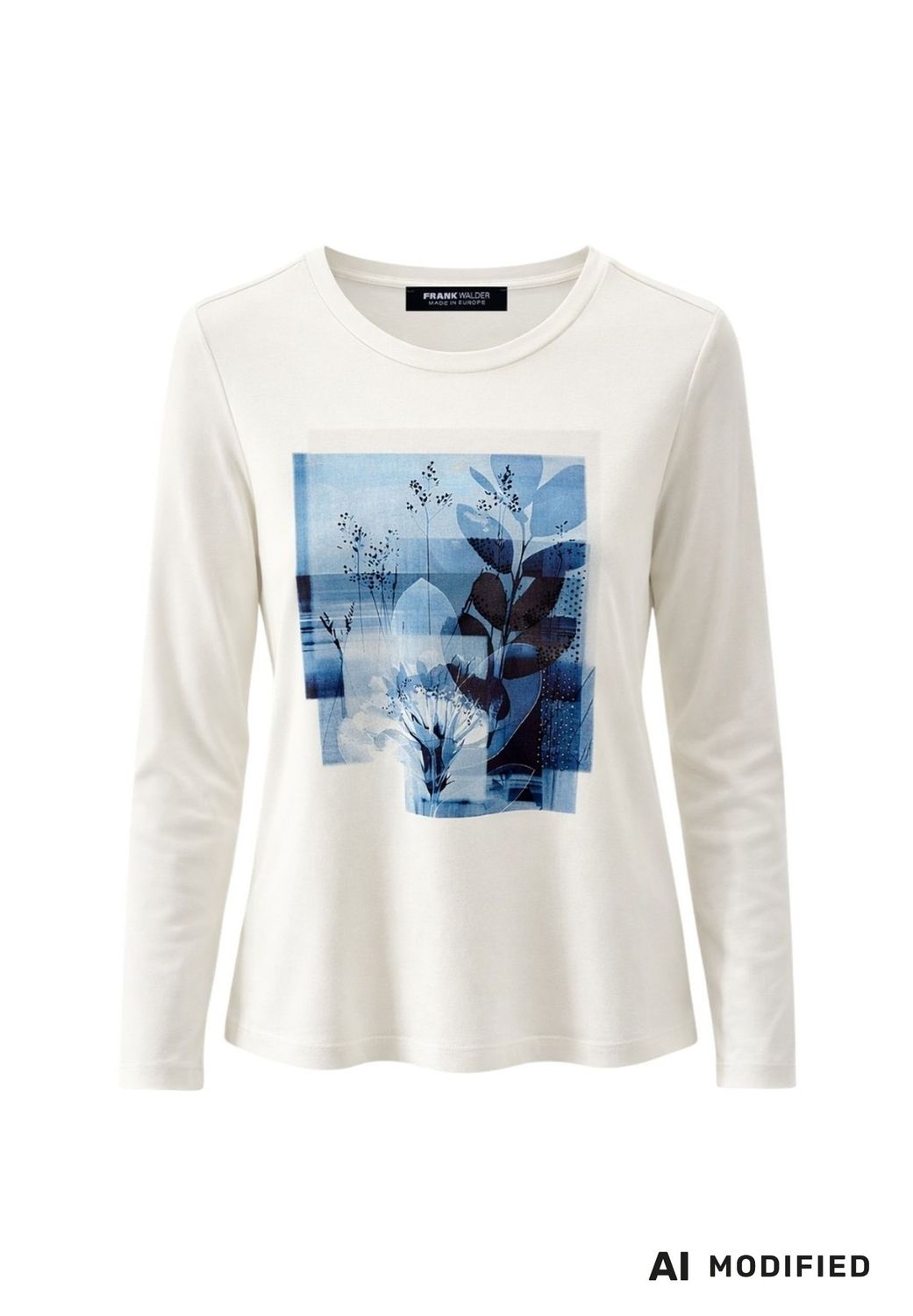 Frank Walder Shirt met Print – Ivory/Blue | 109450614