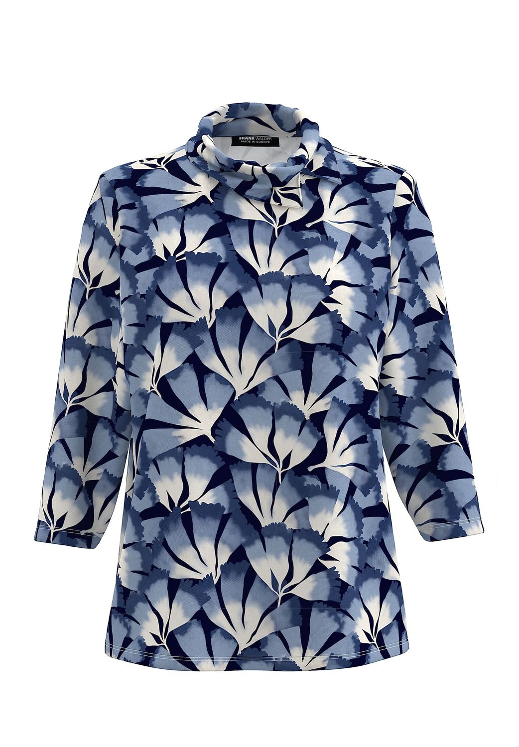 Frank Walder Shirt Bloemenprint – Blue/Ivory | 726416552