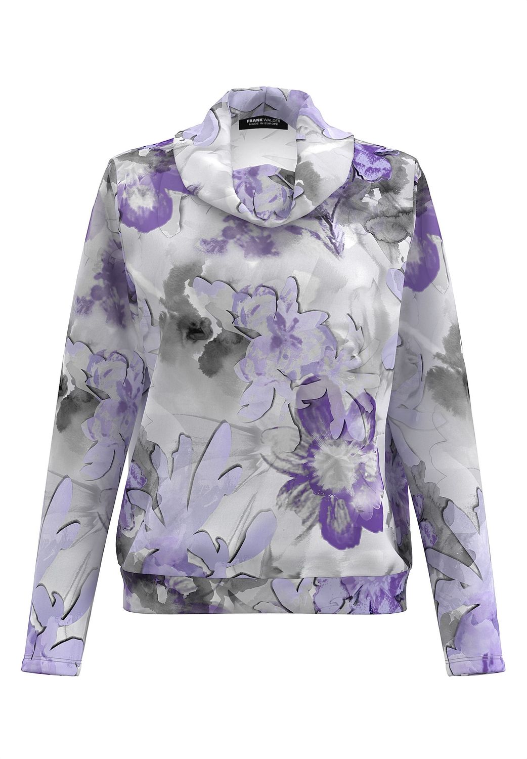 Frank Walder Shirt Bloemenprint Violet/Grey | 726409
