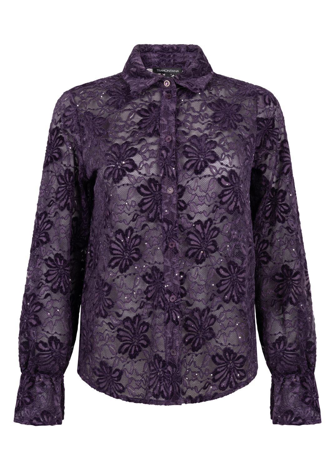 Tramontana Kanten Blouse – Donkerpaars | 22-301