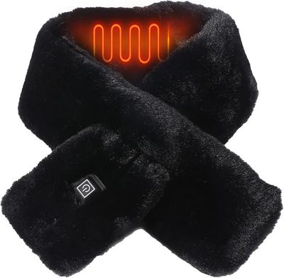 Inteligentny podgrzewany czarny szalik z powerbankiem