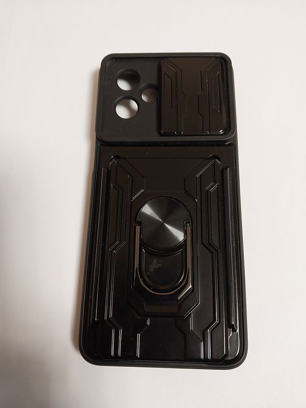 CZARNE ETUI PANCERNE DO MOTOROLA G54 5G  RING 360 STOPNI