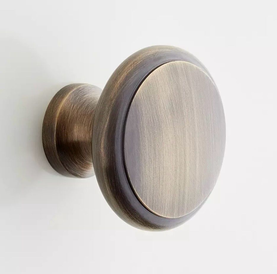 🔥NEW Signature Hardware 1-1/4&quot; Nantes Solid Brass Round Cabinet Knob - Damaged Box/Open Box