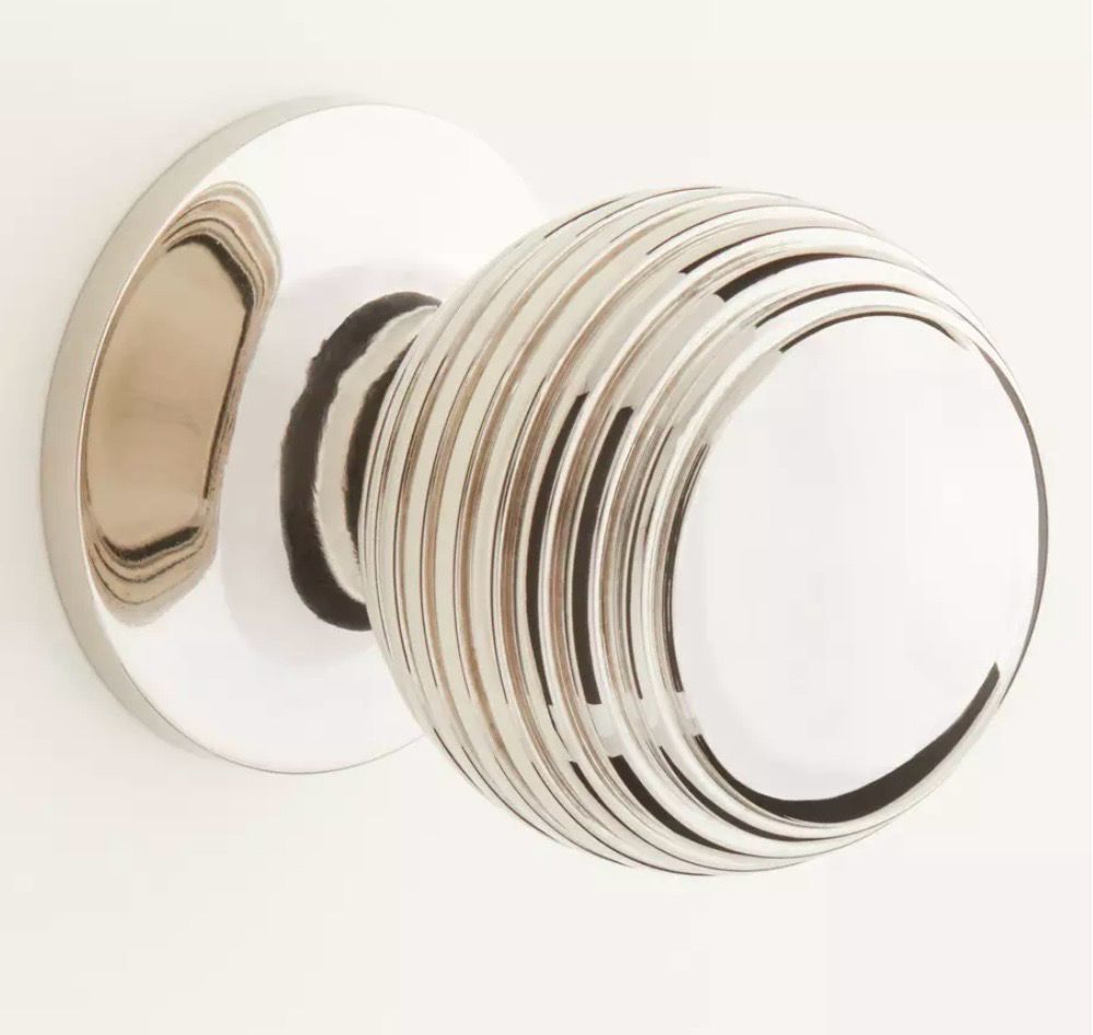 1-1/4&quot; Garneau Solid Brass Round Cabinet Knob - Polished Nickel