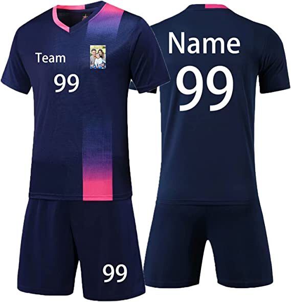 Personalized Soccer Jersey Short Kids Adults with Name Number Team and Logo NAVY