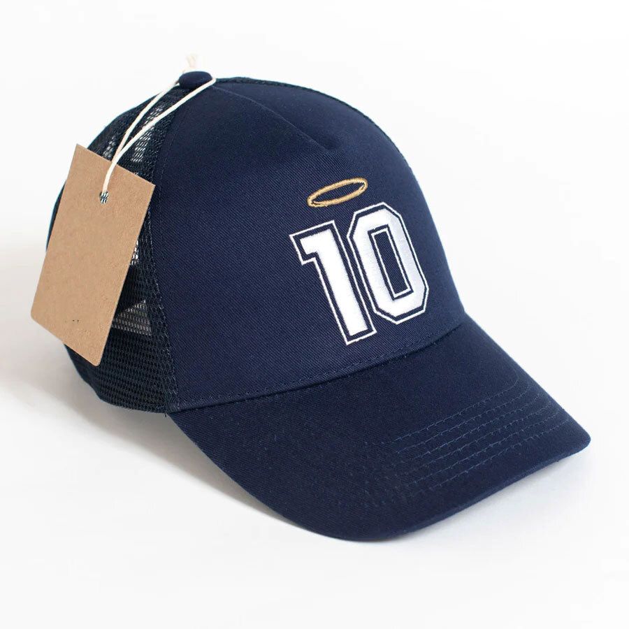 Trucker #10 Navy with White Font