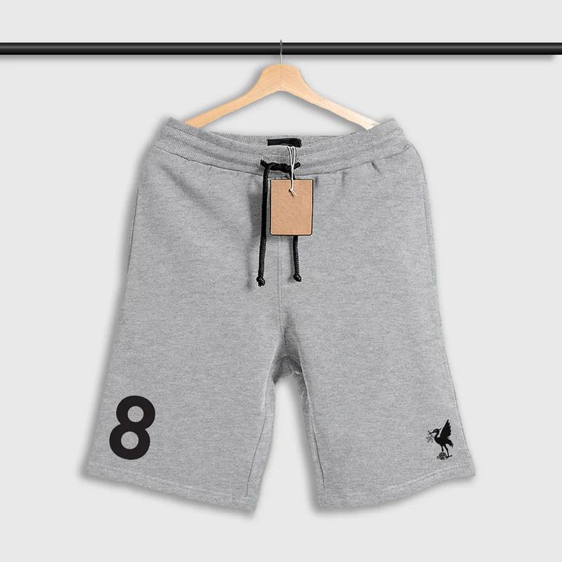 Grey Shorts with Number 8 and Black Bird